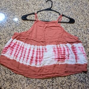 Orange tank with tye dye stripe